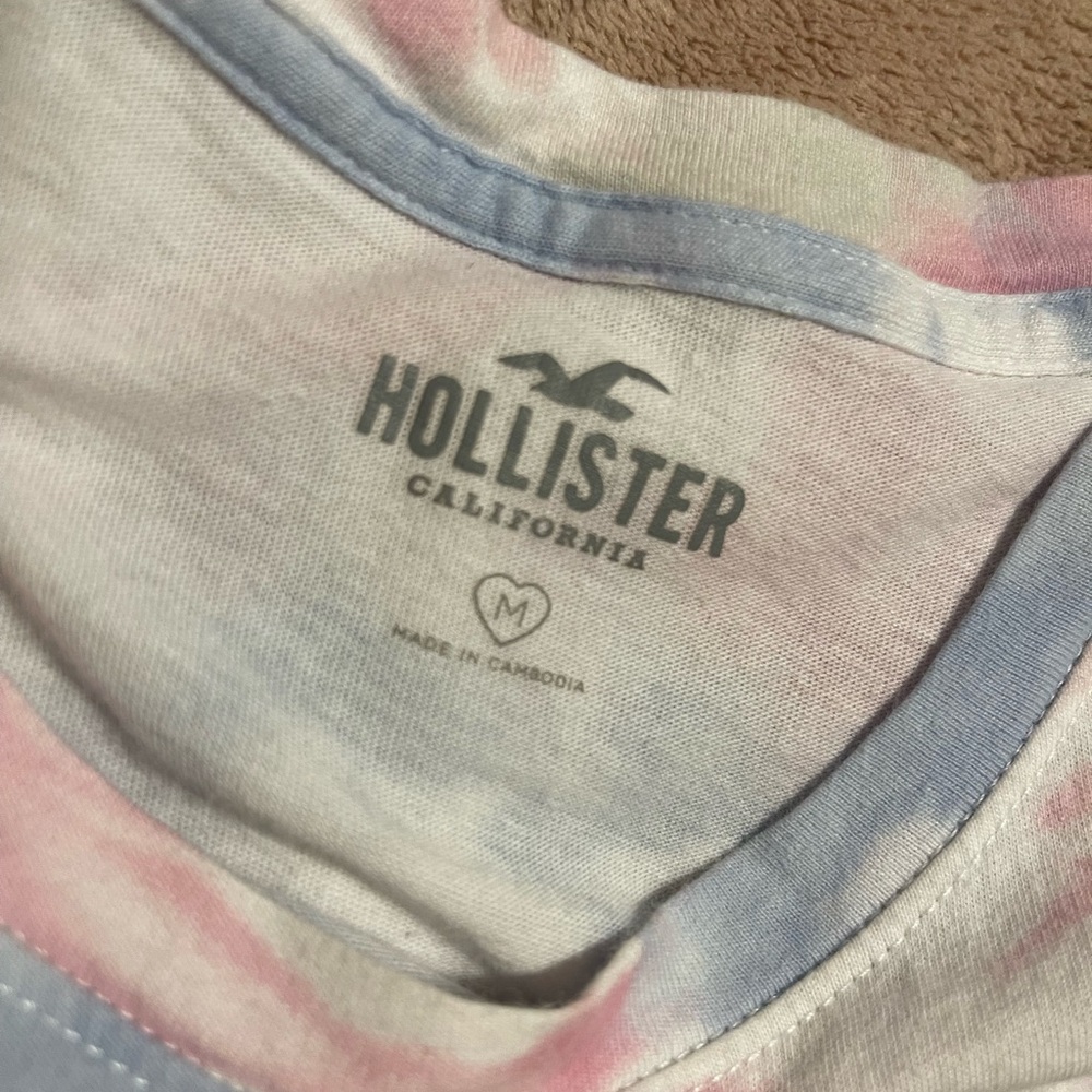 Hollister Pink and Blue Striped Sleeveless Tee